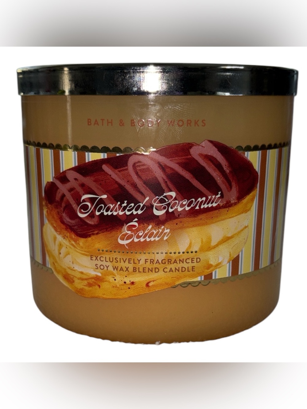 Bath & Body Works Toasted Coconut Éclair Candle 14.5 oz jar 3 wick NWT